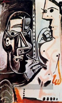 Nu œuvres - L’artiste et son modèle 4 1963 abstrait Nue